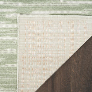 HomeRoots 7' Contemporary Green Geometric Area Rug - Stylish Low-Pile Design for Modern Living Spaces 7' X 9' 564100