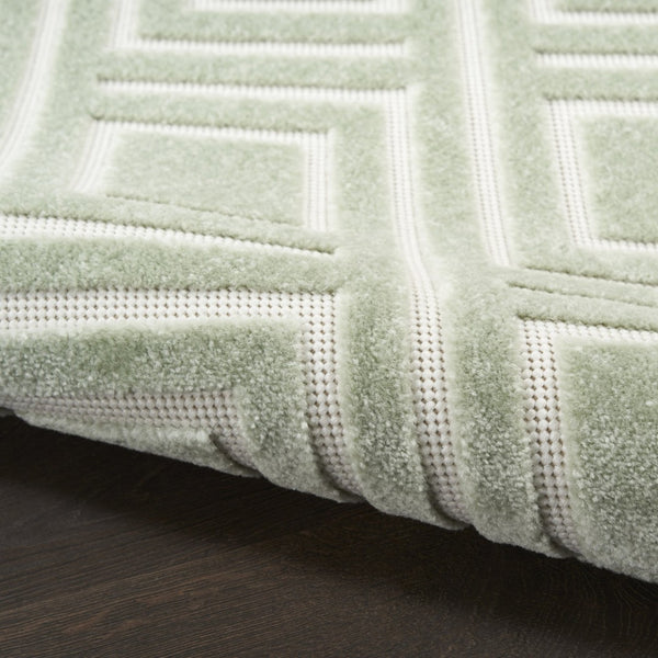 HomeRoots 7' Modern Green Geometric Area Rug - Stylish Design for Living Rooms, Bedrooms, and Home Offices 7' X 9' 564102