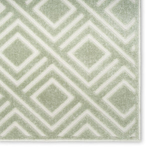 HomeRoots 7' Modern Green Geometric Area Rug - Stylish Design for Living Rooms, Bedrooms, and Home Offices 7' X 9' 564102
