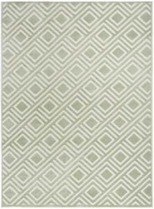 HomeRoots 7' Modern Green Geometric Area Rug - Stylish Design for Living Rooms, Bedrooms, and Home Offices 7' X 9' 564102