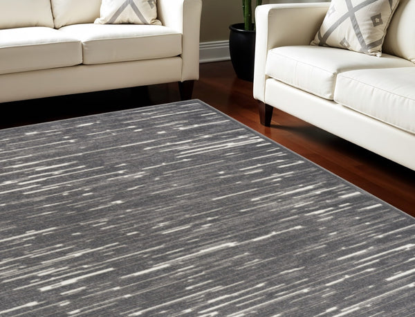HomeRoots 7' Modern Gray Geometric Area Rug - Chic Design for Living Rooms, Durable & Versatile Home Decor 7' X 9' 564103
