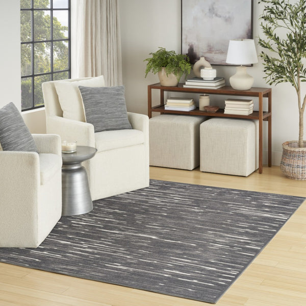HomeRoots 7' Modern Gray Geometric Area Rug - Chic Design for Living Rooms, Durable & Versatile Home Decor 7' X 9' 564103