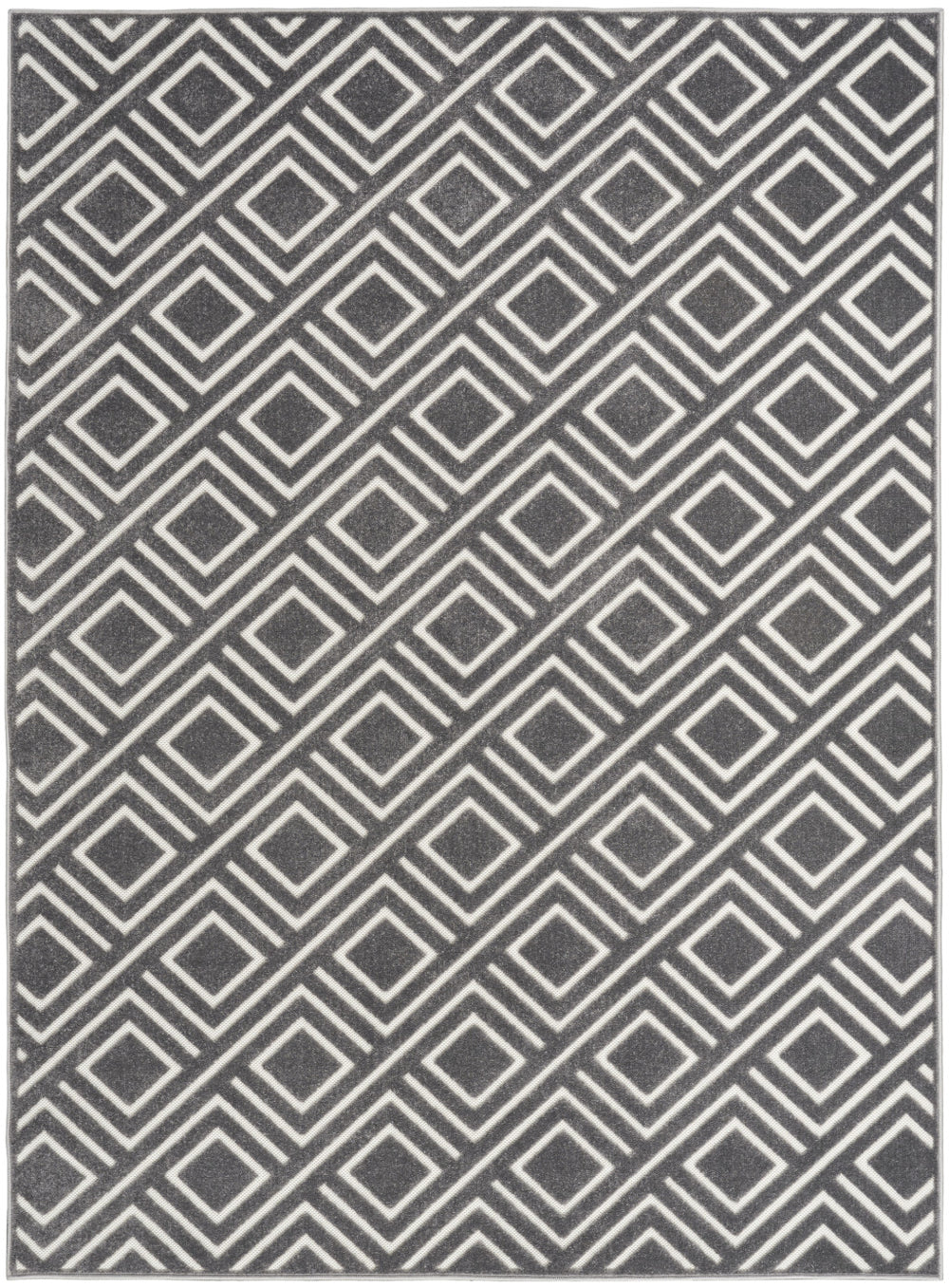 Homeroots 7' X 9' Gray Geometric Area Rug  Polypropylene 564105