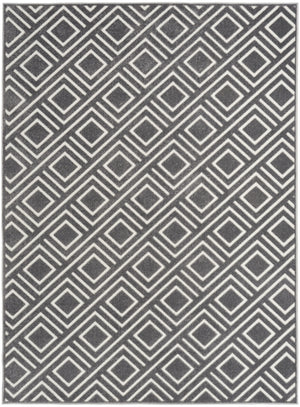 Homeroots 7' X 9' Gray Geometric Area Rug  Polypropylene 564105