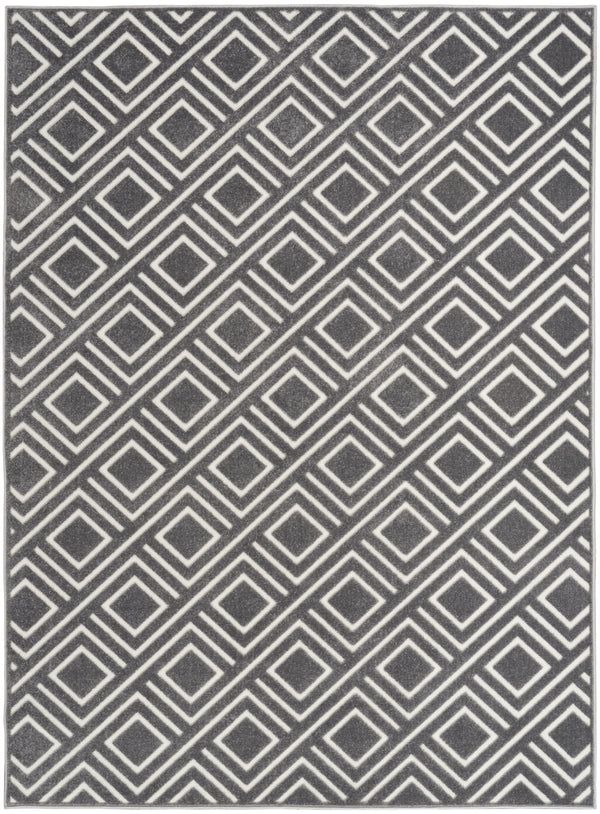 Homeroots 7' X 9' Gray Geometric Area Rug  Polypropylene 564105