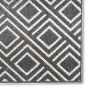Homeroots 7' X 9' Gray Geometric Area Rug  Polypropylene 564105