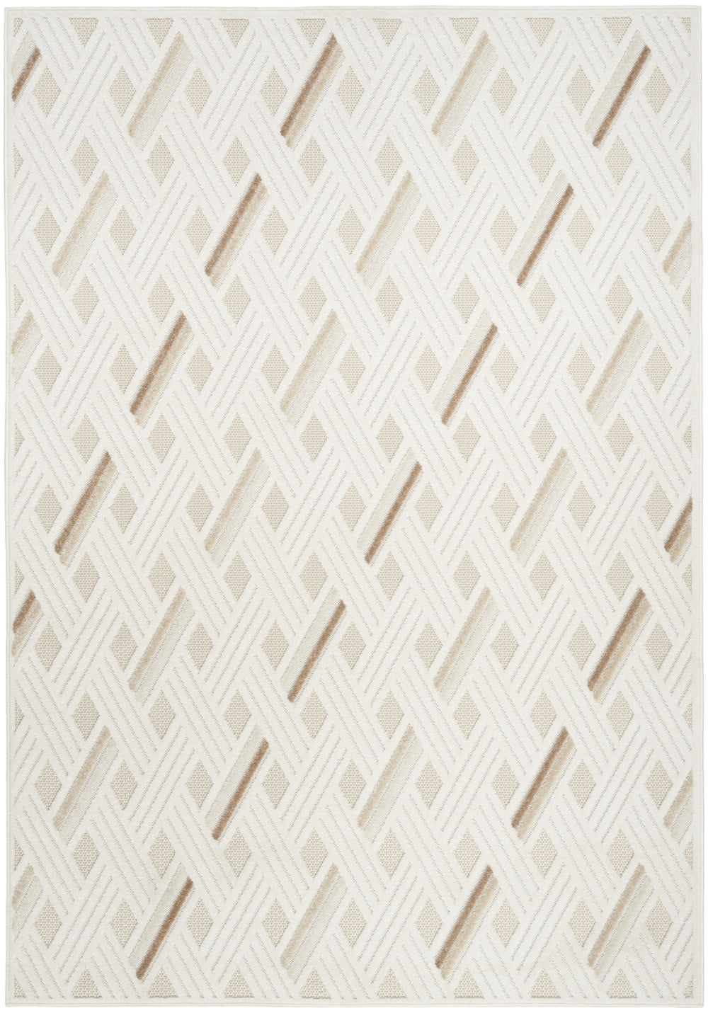Homeroots 7' X 9' Cream Geometric Area Rug  Polypropylene 564106