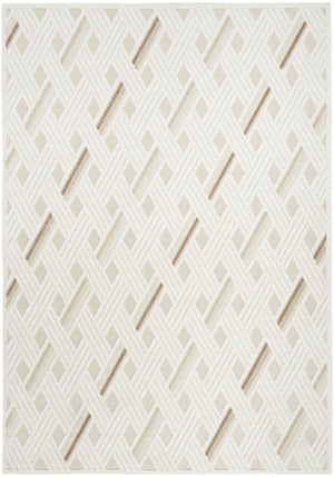 Homeroots 7' X 9' Cream Geometric Area Rug  Polypropylene 564106