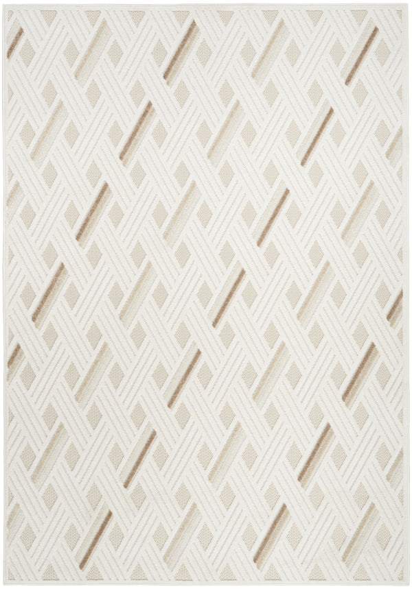 Homeroots 7' X 9' Cream Geometric Area Rug  Polypropylene 564106