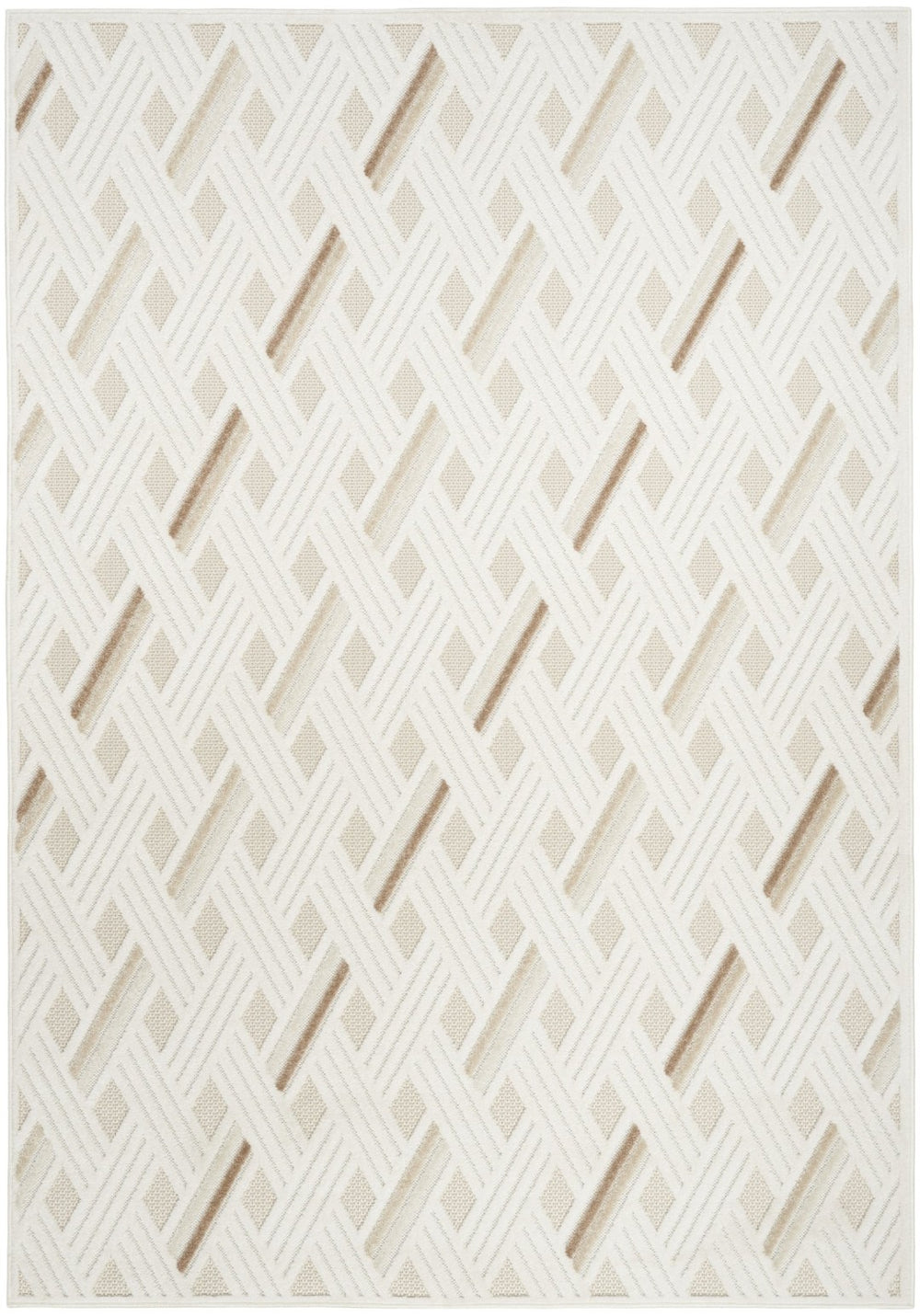 HomeRoots 7' Elevate Your Space with a Modern Cream Geometric Area Rug for Stylish, Everyday Use 7' X 9' 564106