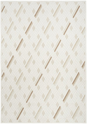 HomeRoots 7' Elevate Your Space with a Modern Cream Geometric Area Rug for Stylish, Everyday Use 7' X 9' 564106