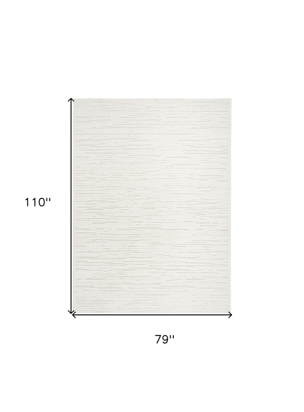 Homeroots 7' X 9' Cream Geometric Area Rug  Polypropylene 564107