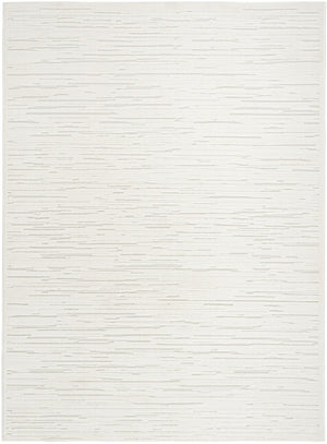 HomeRoots 7' Cream Geometric Area Rug - Modern Design for Stylish Living Rooms and High-Traffic Spaces 7' X 9' 564107
