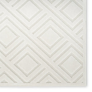 HomeRoots 7' Cream Geometric Area Rug - Soft Low-Pile Design for Modern Living Spaces, Durable & Stylish Floor Covering 7' X 9' 564108