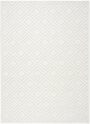 HomeRoots 7' Cream Geometric Area Rug - Soft Low-Pile Design for Modern Living Spaces, Durable & Stylish Floor Covering 7' X 9' 564108