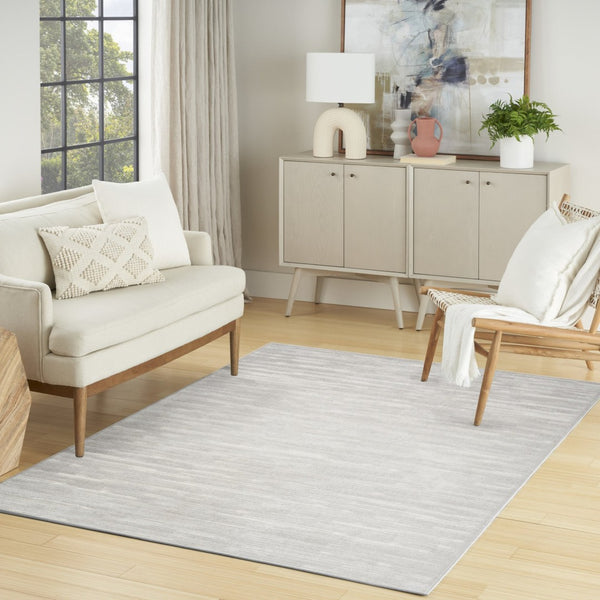 HomeRoots 7' Modern Gray Geometric Area Rug - Stylish Foundation for Living Rooms, Offices, or Dining Spaces 7' X 9' 564109