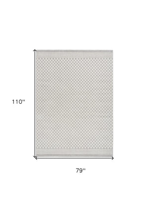 Homeroots 7' X 9' Gray Geometric Area Rug  Polypropylene 564110