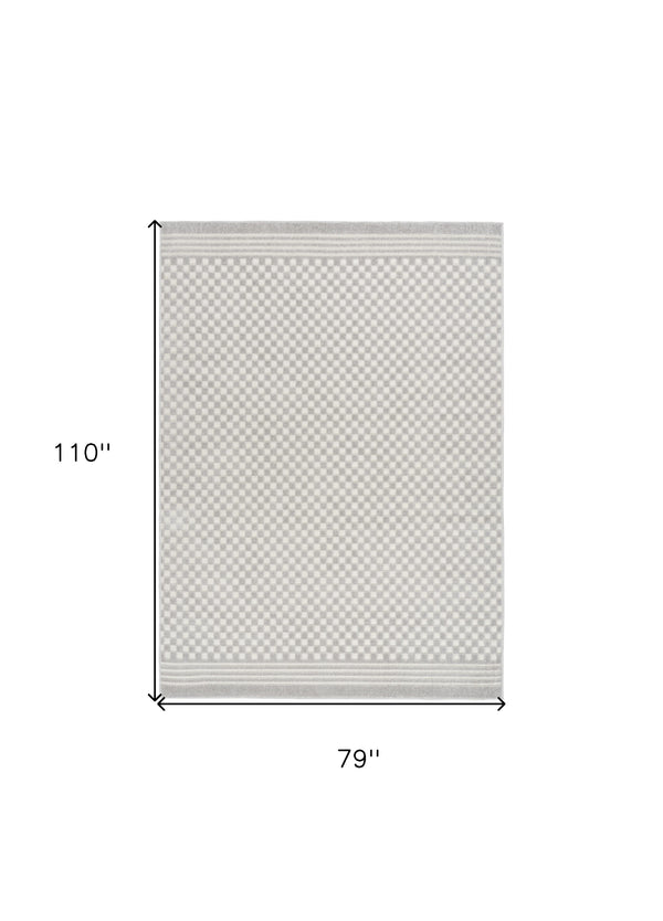 Homeroots 7' X 9' Gray Geometric Area Rug  Polypropylene 564110