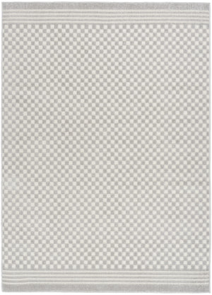 Homeroots 7' X 9' Gray Geometric Area Rug  Polypropylene 564110
