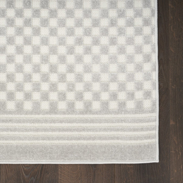 HomeRoots 7' Modern Gray Geometric Area Rug - Stylish, Durable, Low-Pile Design Perfect for Any Room Decor 7' X 9' 564110