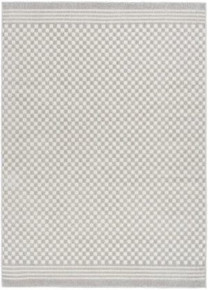 HomeRoots 7' Modern Gray Geometric Area Rug - Stylish, Durable, Low-Pile Design Perfect for Any Room Decor 7' X 9' 564110