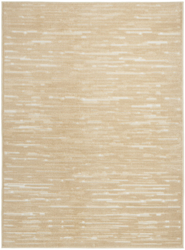 HomeRoots 7' Modern Tan Geometric Area Rug - Stylish, Durable Design for Living Rooms & High-Traffic Spaces 7' X 9' 564112
