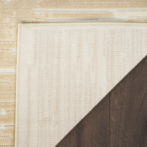 HomeRoots 7' Modern Tan Geometric Area Rug - Stylish, Durable Design for Living Rooms & High-Traffic Spaces 7' X 9' 564112