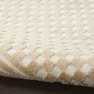HomeRoots 7' Tan Geometric Area Rug – Modern Rectangular Design for Stylish Living Spaces and Versatile Decor 7' X 9' 564113
