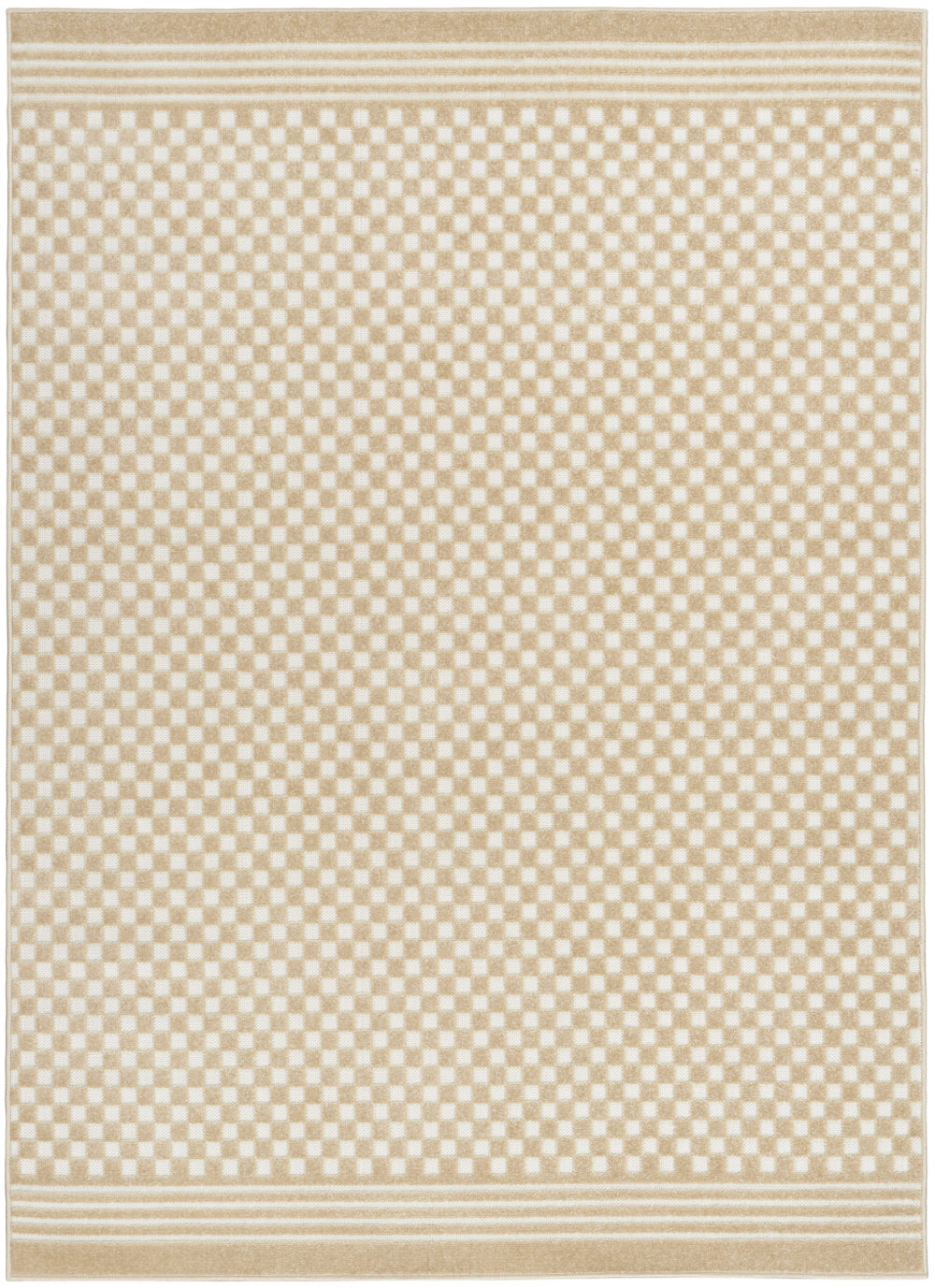 Homeroots 7' X 9' Tan Geometric Area Rug  Polypropylene 564113