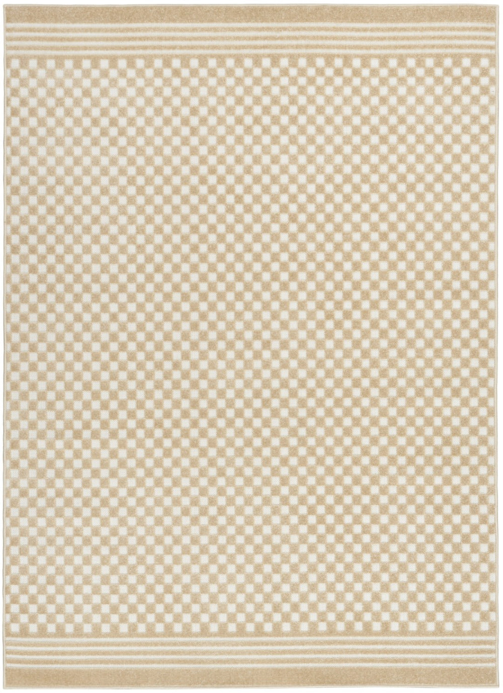 HomeRoots 7' Tan Geometric Area Rug – Modern Rectangular Design for Stylish Living Spaces and Versatile Decor 7' X 9' 564113