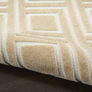 HomeRoots 7' Tan Geometric Area Rug - Modern Design for Cozy Living Spaces, Durable and Versatile Accent Piece 7' X 9' 564114