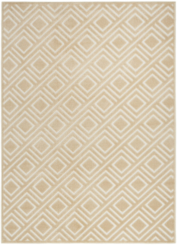 HomeRoots 7' Tan Geometric Area Rug - Modern Design for Cozy Living Spaces, Durable and Versatile Accent Piece 7' X 9' 564114