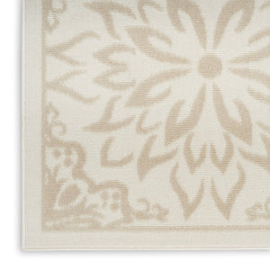 HomeRoots 7' Beige and Ivory Floral Area Rug – Soft, Durable, Non-Skid Design Perfect for Family Homes & Nurseries 6' X 9' 564127