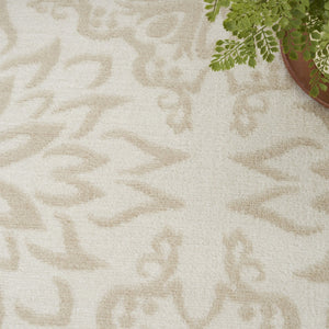 HomeRoots 7' Beige and Ivory Floral Area Rug – Soft, Durable, Non-Skid Design Perfect for Family Homes & Nurseries 6' X 9' 564127
