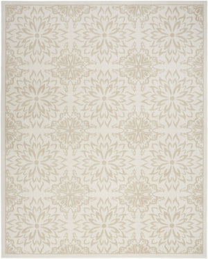 HomeRoots 7' Beige and Ivory Floral Area Rug – Soft, Durable, Non-Skid Design Perfect for Family Homes & Nurseries 6' X 9' 564127