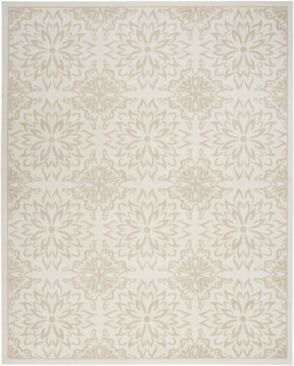 HomeRoots 7' Beige and Ivory Floral Area Rug – Soft, Durable, Non-Skid Design Perfect for Family Homes & Nurseries 6' X 9' 564127