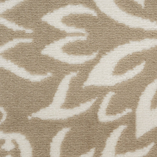 HomeRoots 7' Taupe and Ivory Floral Area Rug - Soft, Durable, Non-Skid Design Perfect for Homes with Kids & Pets 6' X 9' 564128