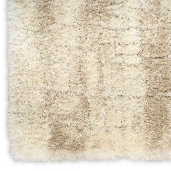 HomeRoots 4' Plush Beige and Ivory Abstract Shag Area Rug - Soft, Durable, and Stylish for Any Room Decor 8' X 10' 564148