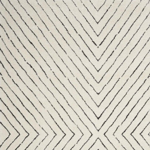 White Geometric Polyester Area Rug Power Loomed for Modern Living and Dining Room Decor