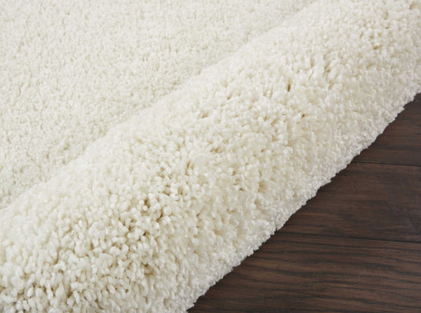 Homeroots 10' Cream Shag Non Skid Runner Rug - Stain Resistant, Durable, Soft Texture For Kids & Pets' Spaces  Polypropylene 564162