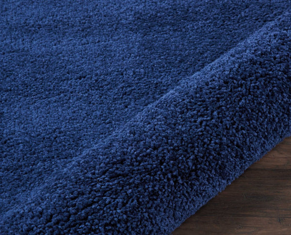 Homeroots 10' Blue Shag Non Skid Runner Rug - Soft, Stain Resistant, Durable Design For Hallways & Living Spaces  Polypropylene 564163