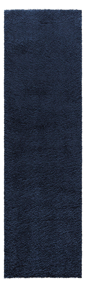 Homeroots 10' Blue Shag Non Skid Runner Rug - Soft, Stain Resistant, Durable Design For Hallways & Living Spaces  Polypropylene 564163