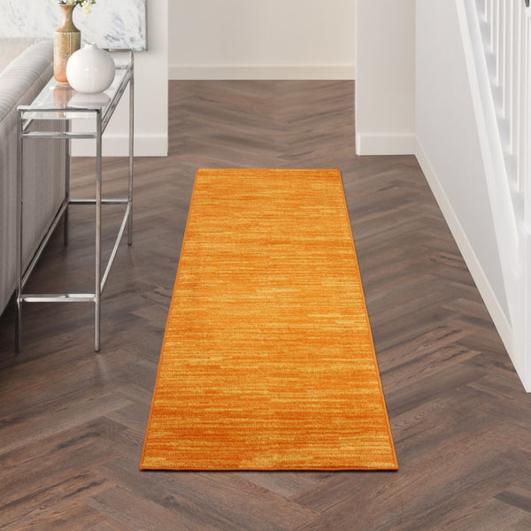 HomeRoots 18' Orange And Yellow Indoor Outdoor Runner Rug - Vibrant, Weather-Resistant for Hallways & Patios 564165