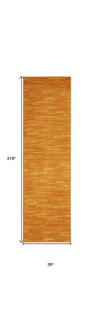 HomeRoots 18' Orange And Yellow Indoor Outdoor Runner Rug - Vibrant, Weather-Resistant for Hallways & Patios 564165