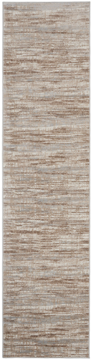 Homeroots 16' Ivory And Gray Abstract Non Skid Runner Rug  Polypropylene 564166