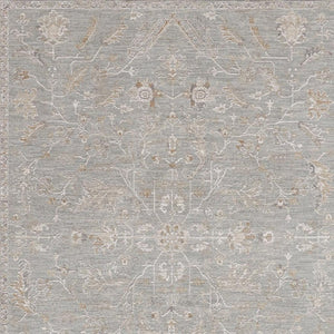 HomeRoots 8' Blue Floral Power Loom Area Rug - Elegant Distressed Design with Fringed Edges for Timeless Charm 8' X 10' 564167