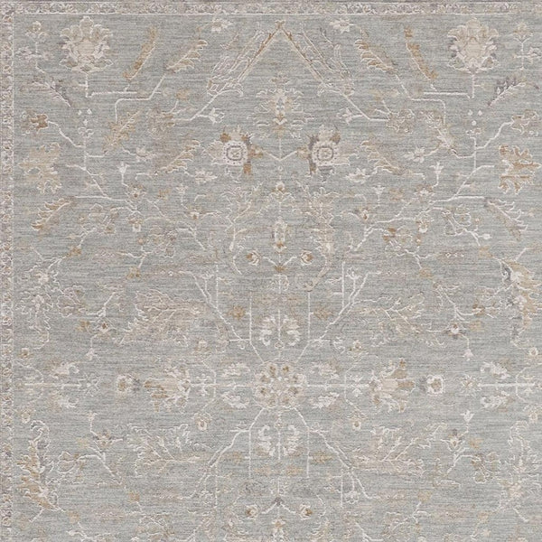 HomeRoots 8' Blue Floral Power Loom Area Rug - Elegant Distressed Design with Fringed Edges for Timeless Charm 8' X 10' 564167