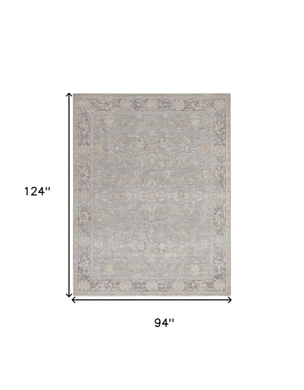 Homeroots 8' X 10' Blue Floral Power Loom Distressed Area Rug With Fringe  Polyester 564167