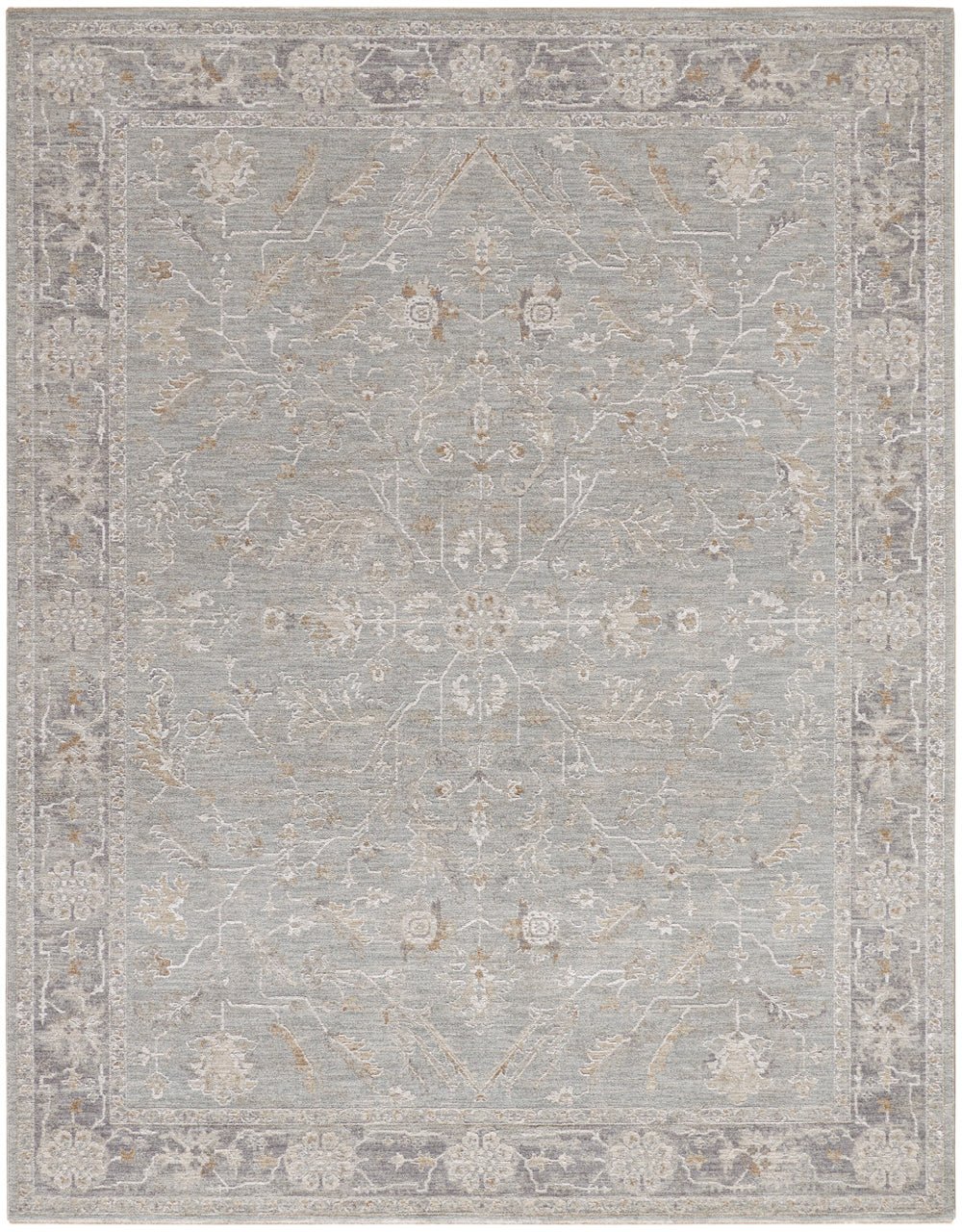 Homeroots 8' X 10' Blue Floral Power Loom Distressed Area Rug With Fringe  Polyester 564167