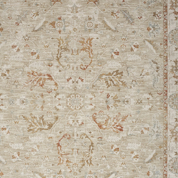 Homeroots 8' X 10' Green Floral Power Loom Distressed Area Rug With Fringe  Polyester 564170